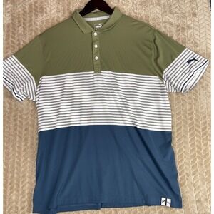 Puma Polo Shirt Men's XXL Short‎ Sleeve Colorblock Performance Cloudspun Golf